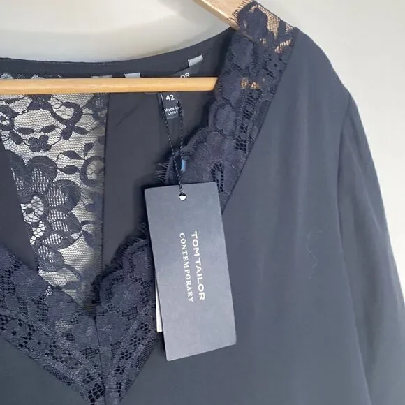 NWT Tom Tailor Black Sheath Dress with Bell Sleeves​ - Picture 9 of 15